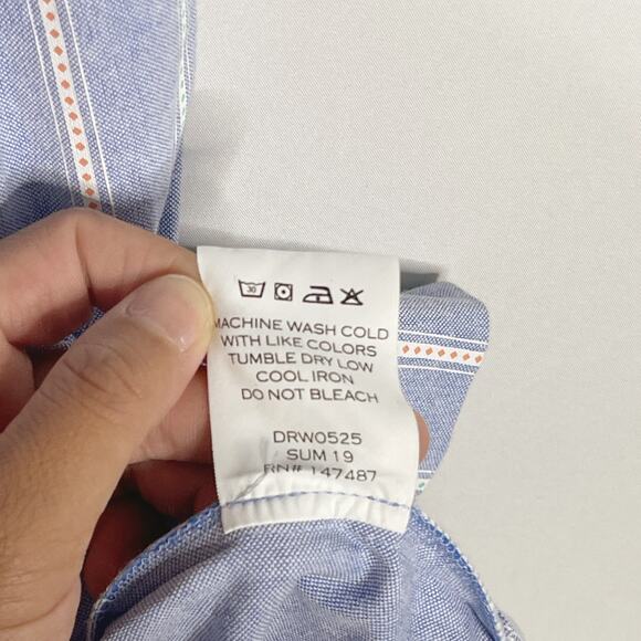 Draper James 6 Blue White Striped Shift Dress Button Front Square Neck Cotton - Picture 9 of 11